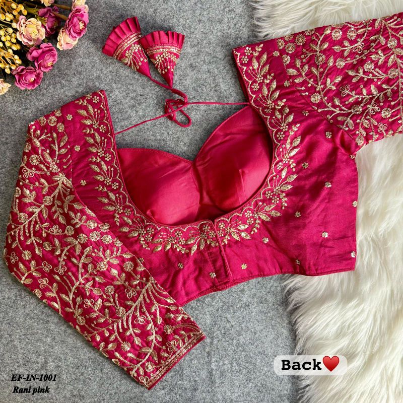 Heavy Pure Vichitra Silk Sequence Work And Embroidery Work Blouse