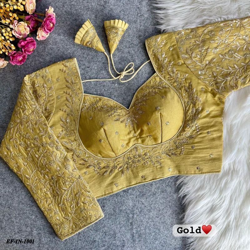 Heavy Pure Vichitra Silk Sequence Work And Embroidery Work Blouse