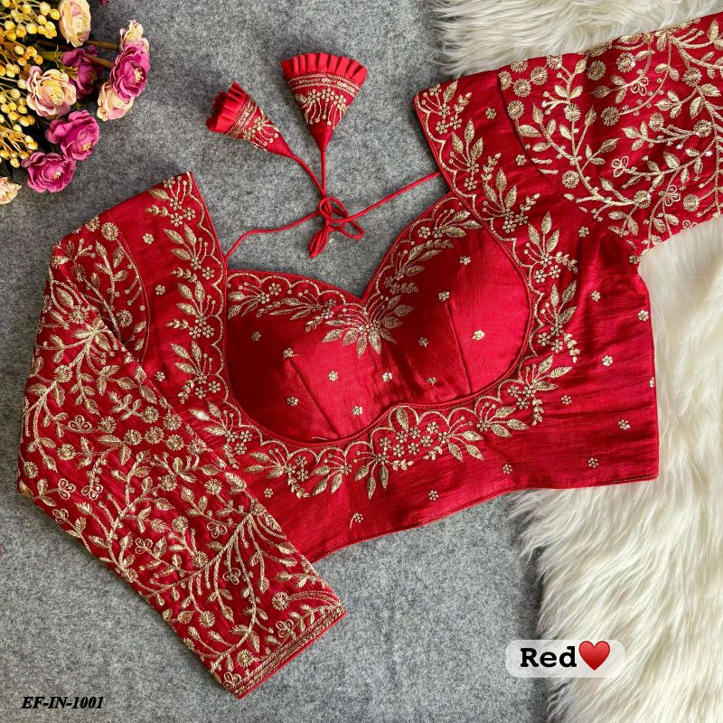 Heavy Pure Vichitra Silk Sequence Work And Embroidery Work Blouse