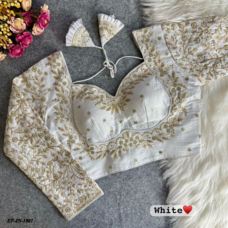 Heavy Pure Vichitra Silk Sequence Work And Embroidery Work Blouse