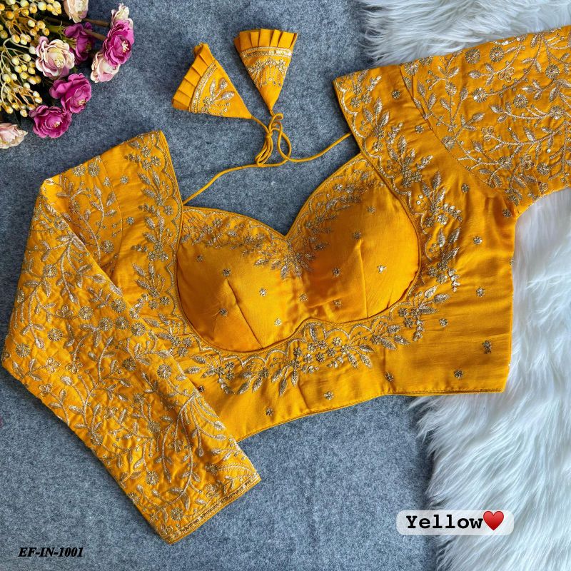 Heavy Pure Vichitra Silk Sequence Work And Embroidery Work Blouse