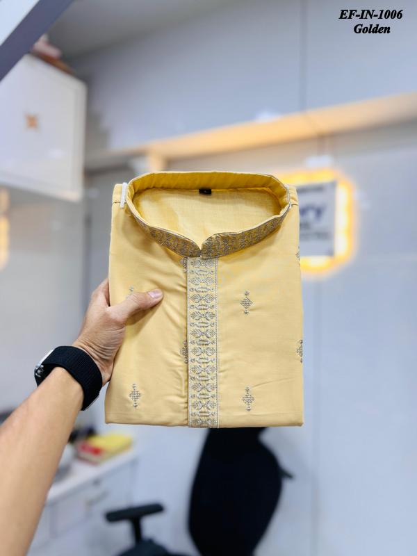 Luxury Matka Silk With Embroidery And Silver Zari Work Kurta With Pajama