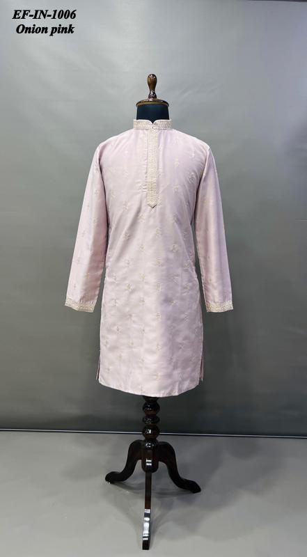 Luxury Matka Silk With Embroidery And Silver Zari Work Kurta With Pajama