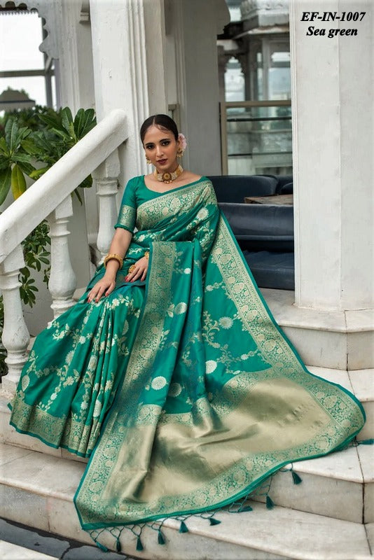 Exclusive Soft lichi Silk With Jacquard Work Sarees