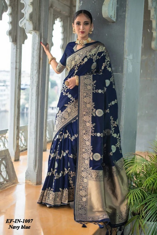 Exclusive Soft lichi Silk With Jacquard Work Sarees
