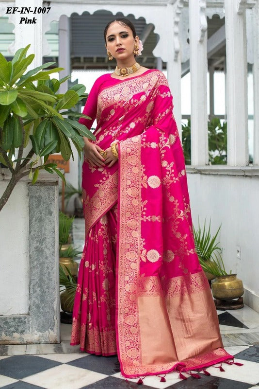 Exclusive Soft lichi Silk With Jacquard Work Sarees