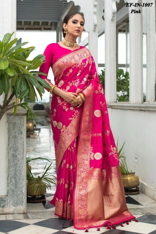 Exclusive Soft lichi Silk With Jacquard Work Sarees