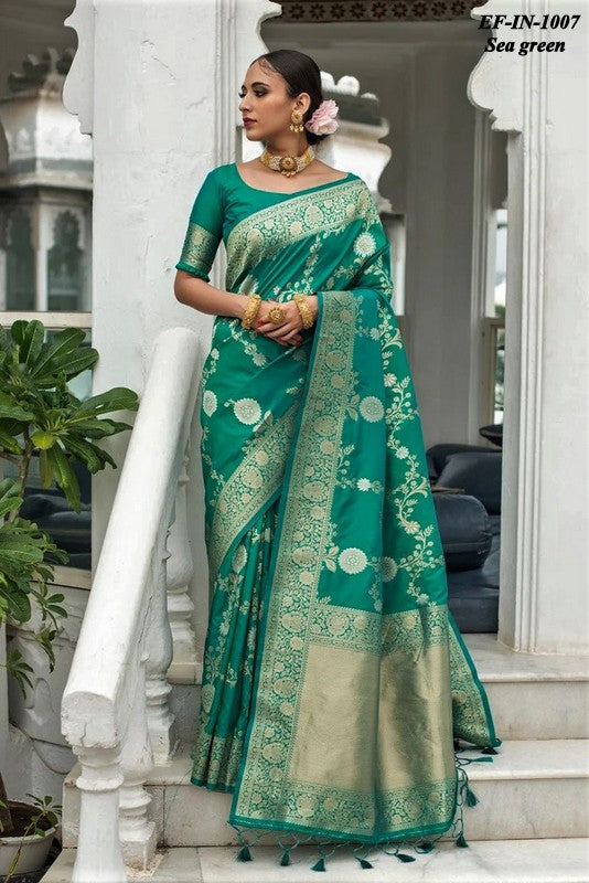Exclusive Soft lichi Silk With Jacquard Work Sarees