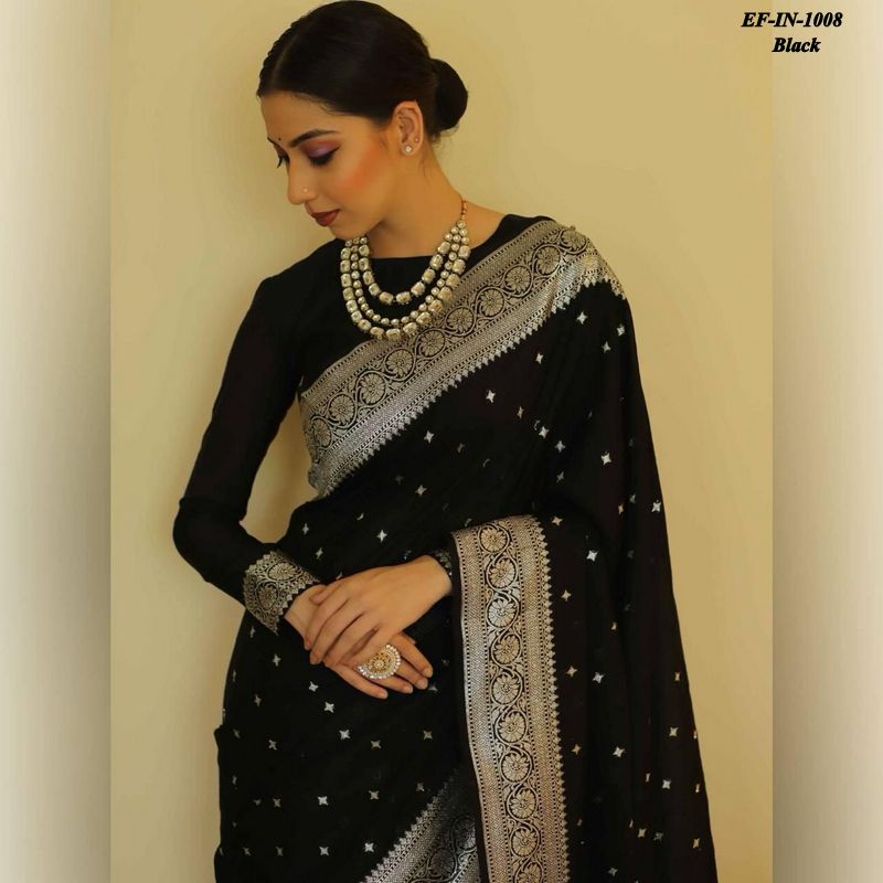Beautiful Banarasi Lichi Silk With Jacquard Work Sarees