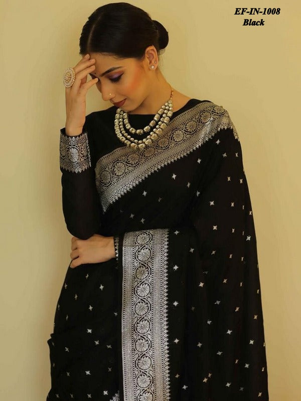 Beautiful Banarasi Lichi Silk With Jacquard Work Sarees