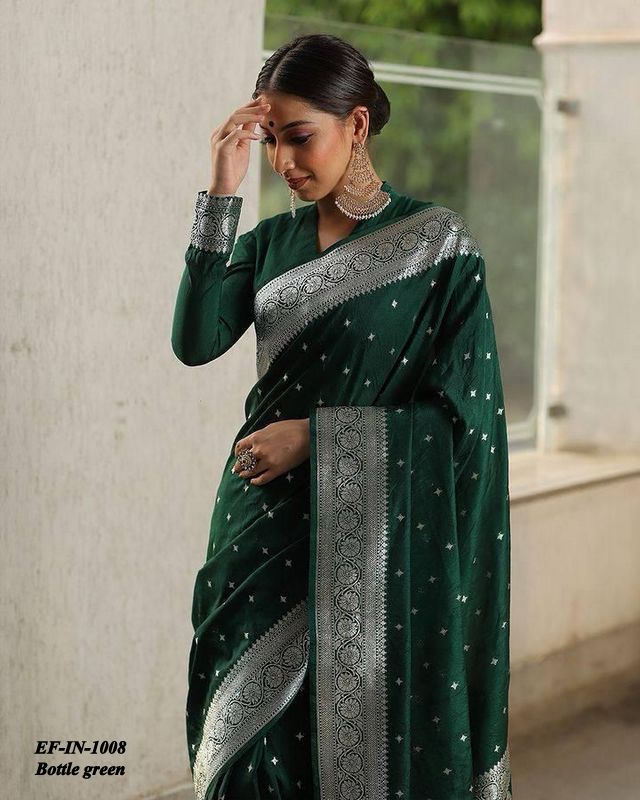 Beautiful Banarasi Lichi Silk With Jacquard Work Sarees