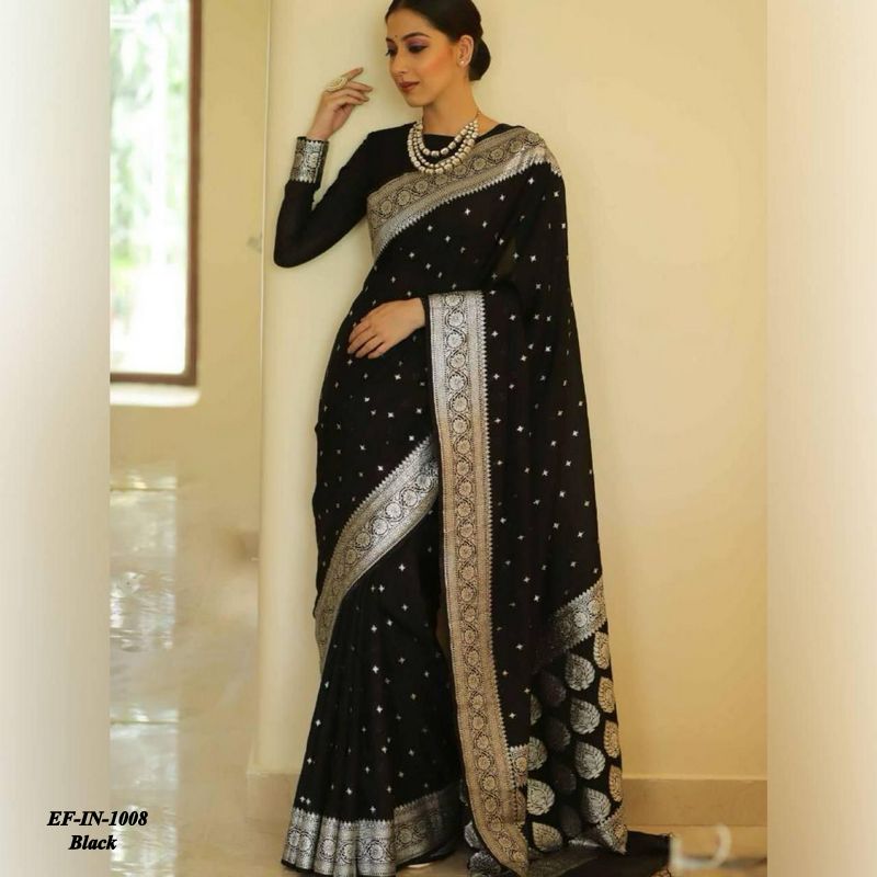 Beautiful Banarasi Lichi Silk With Jacquard Work Sarees