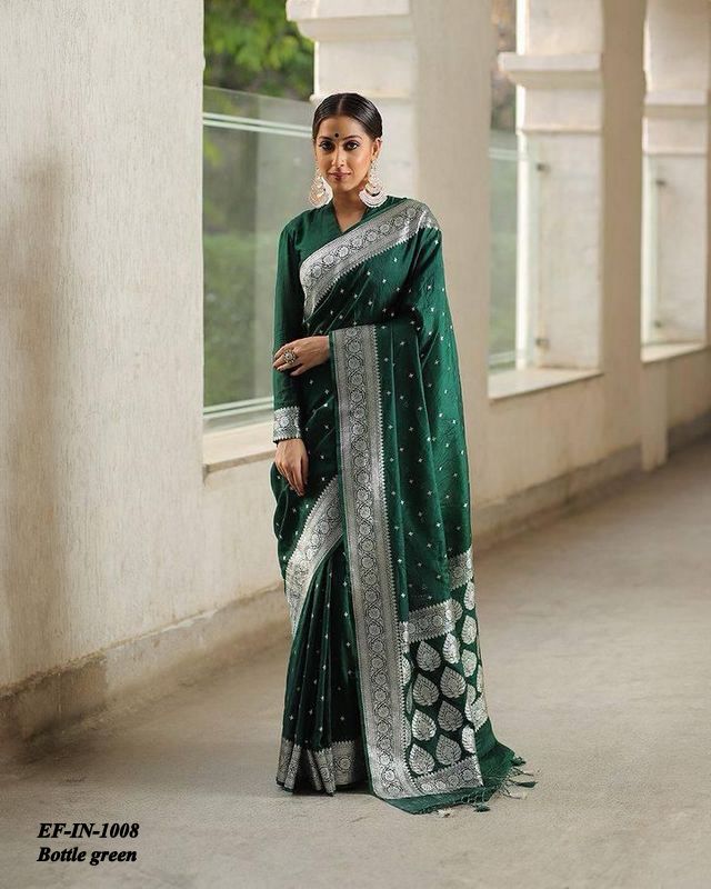 Beautiful Banarasi Lichi Silk With Jacquard Work Sarees