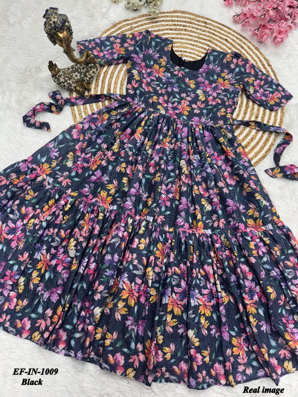 Designer Hakoba Cotton Printed Gown