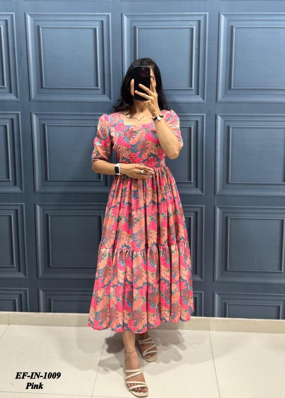 Designer Hakoba Cotton Printed Gown