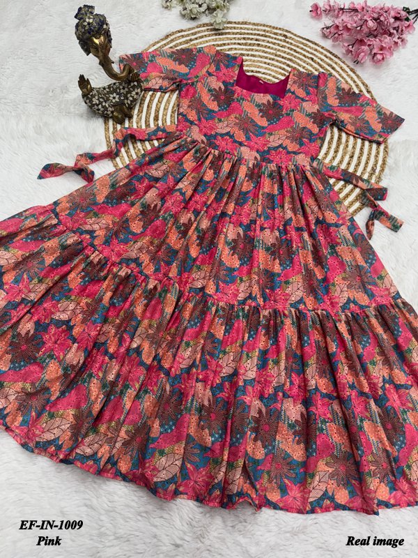 Designer Hakoba Cotton Printed Gown