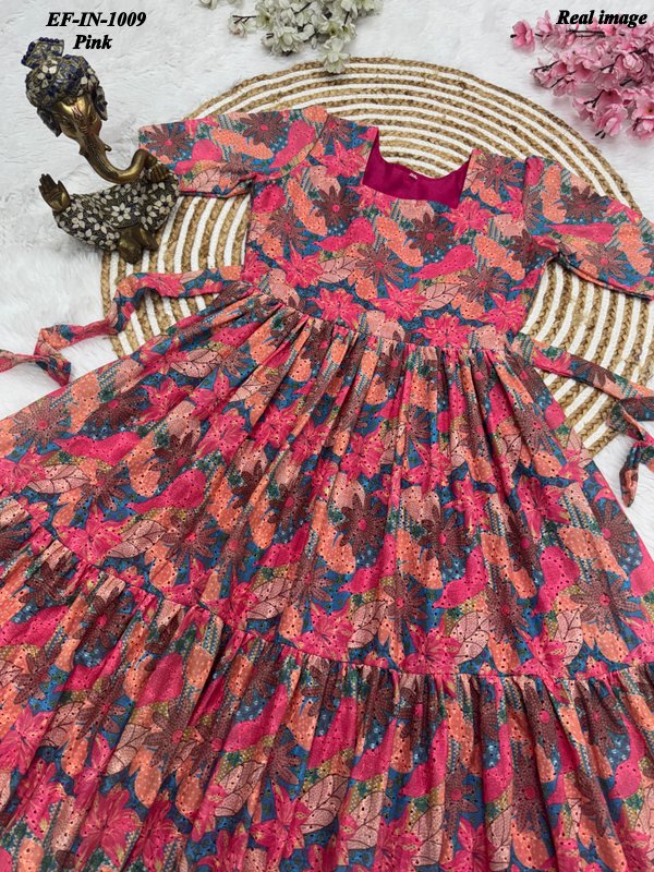 Designer Hakoba Cotton Printed Gown