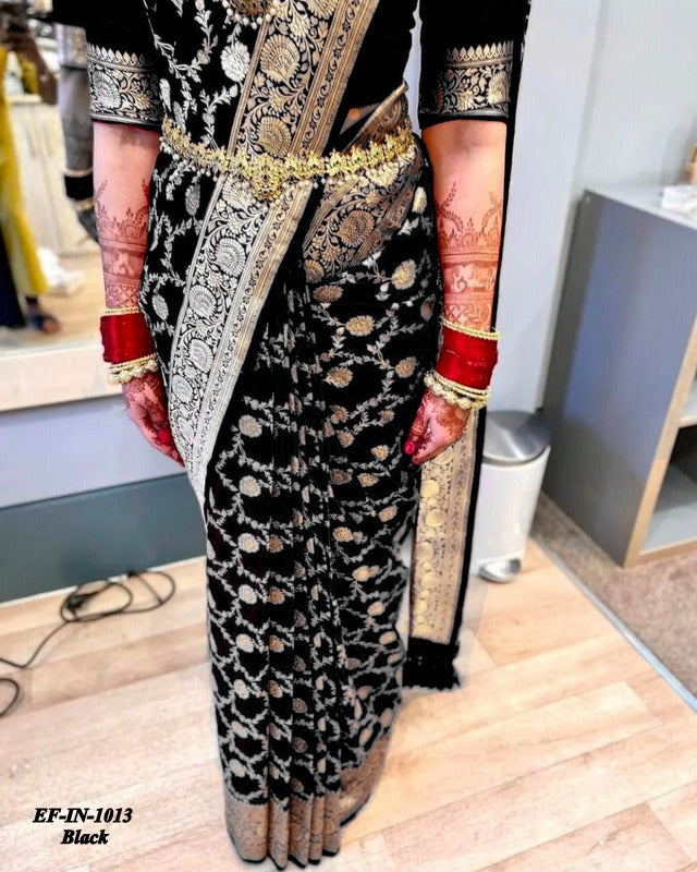 Exclusive Banarasi Soft Lichi Silk With Jacquard Work Sarees