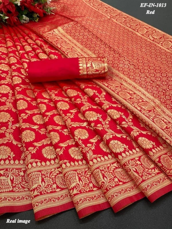 Exclusive Banarasi Soft Lichi Silk With Jacquard Work Sarees