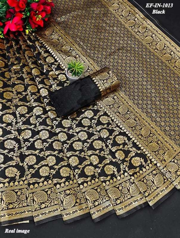 Exclusive Banarasi Soft Lichi Silk With Jacquard Work Sarees