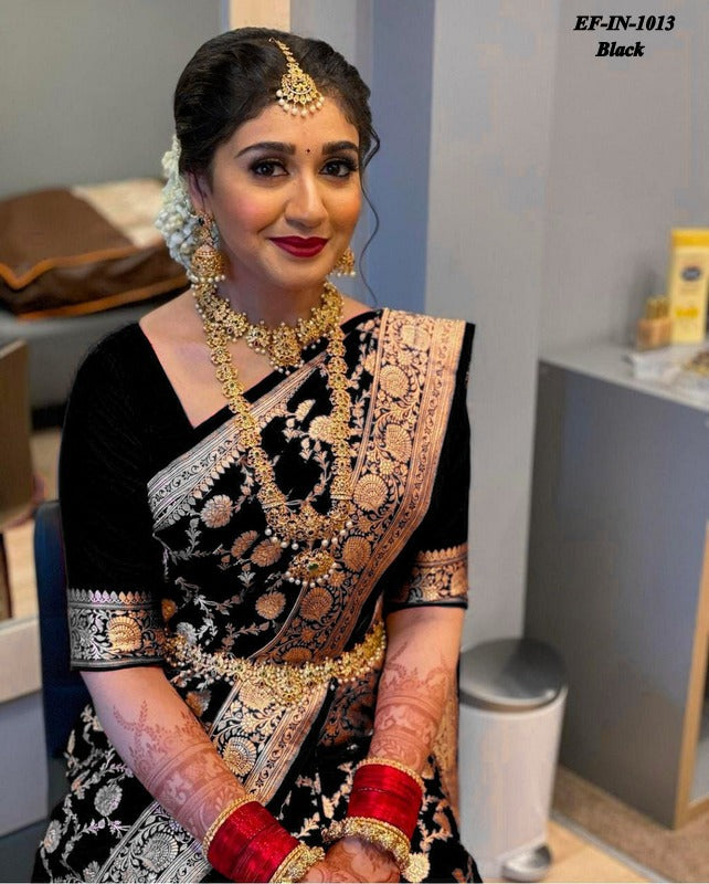 Exclusive Banarasi Soft Lichi Silk With Jacquard Work Sarees