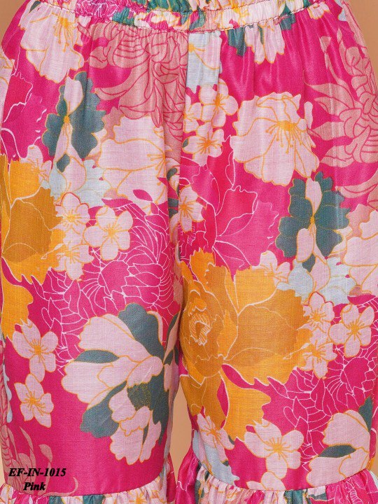 Latest Chanderi Silk Printed Top Palazzo With Dupatta Kids Wear