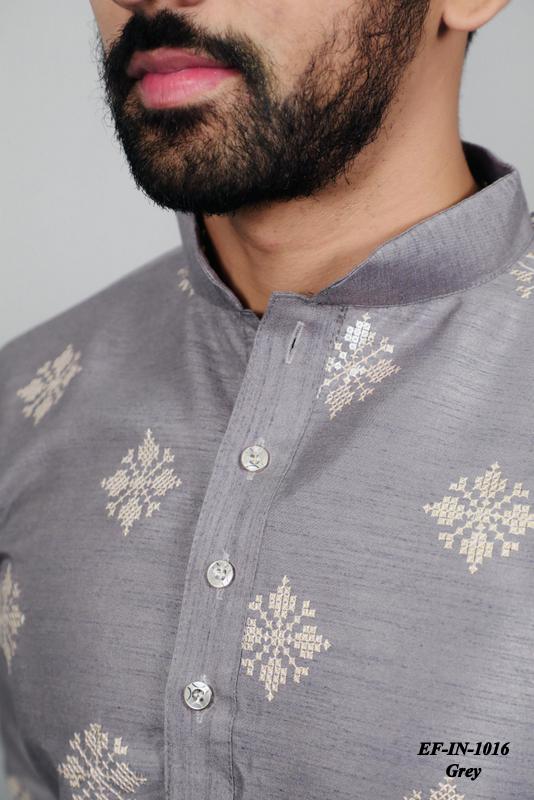 Exclusive Soft Parbon Silk Sequence Work Mens Wear
