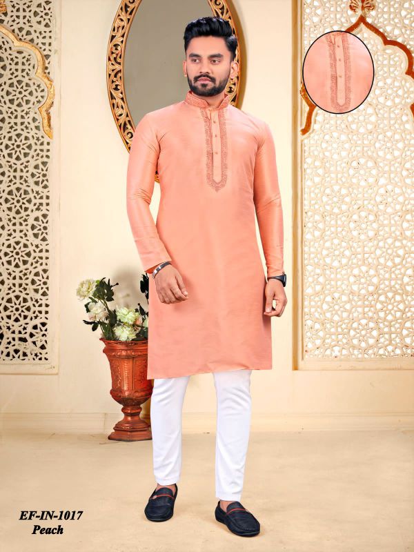 Luxury Cotton With Embroidery Work Kurta Pajama