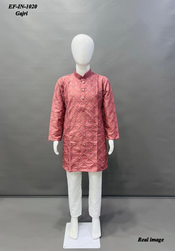 Heavy Soft Silk With Embroidery And Sequence Work Kids Wear
