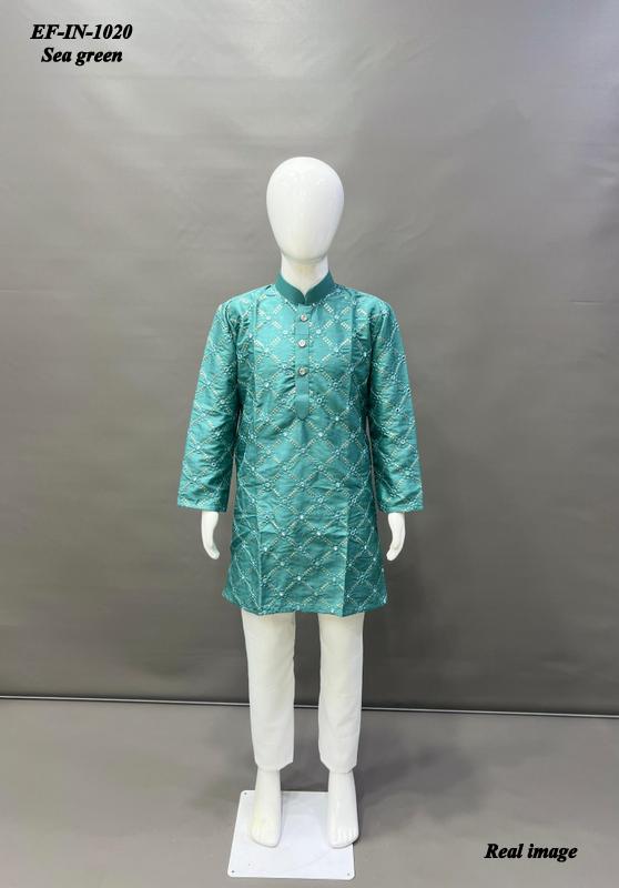 Heavy Soft Silk With Embroidery And Sequence Work Kids Wear