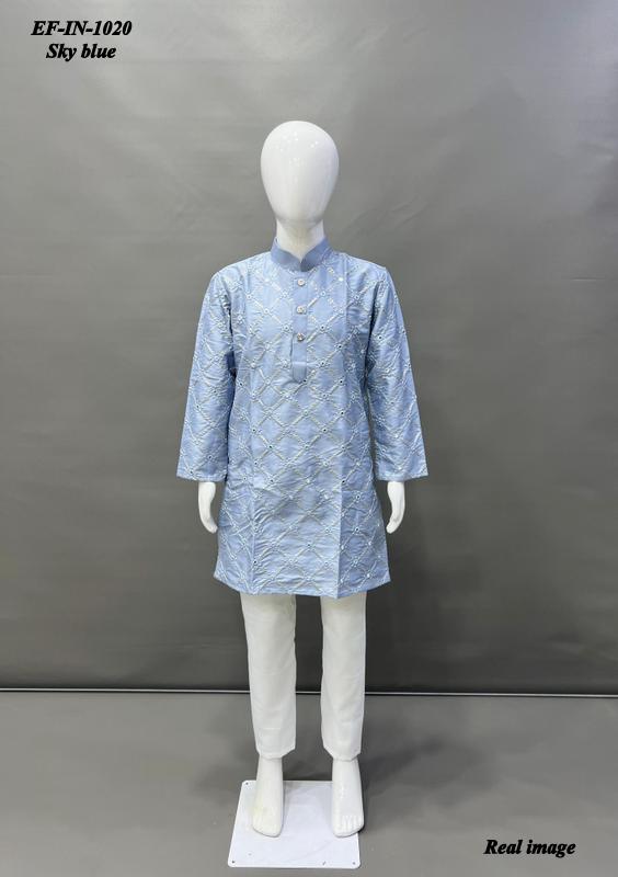 Heavy Soft Silk With Embroidery And Sequence Work Kids Wear