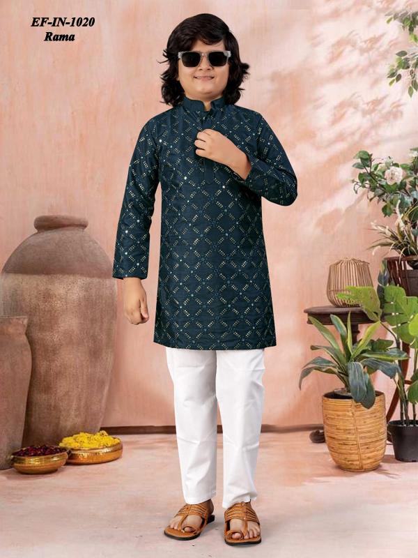 Heavy Soft Silk With Embroidery And Sequence Work Kids Wear