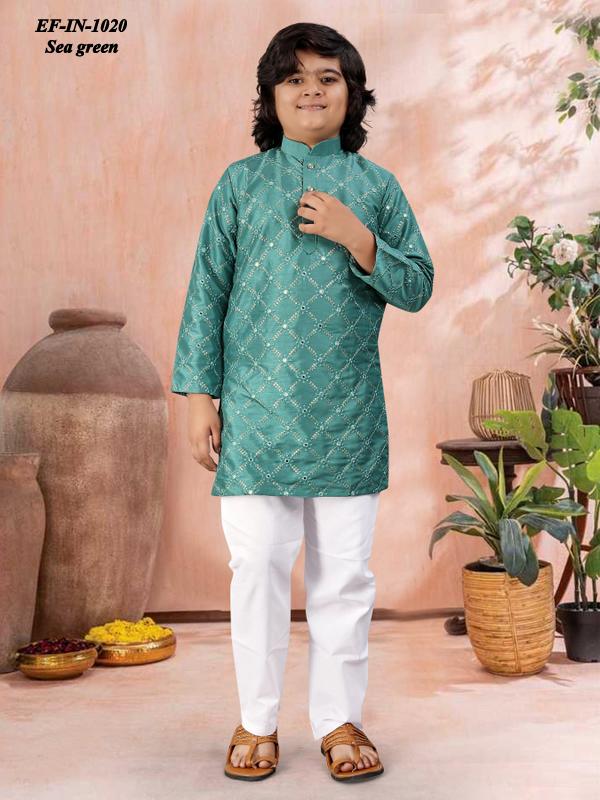 Heavy Soft Silk With Embroidery And Sequence Work Kids Wear