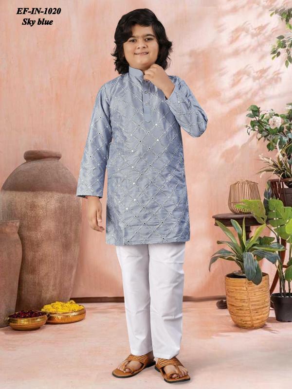 Heavy Soft Silk With Embroidery And Sequence Work Kids Wear