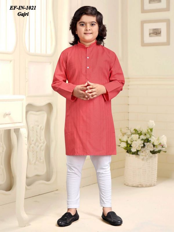 Exclusive Pure Cotton Slub Silver Weaving Kurta Pajama Kis Wear