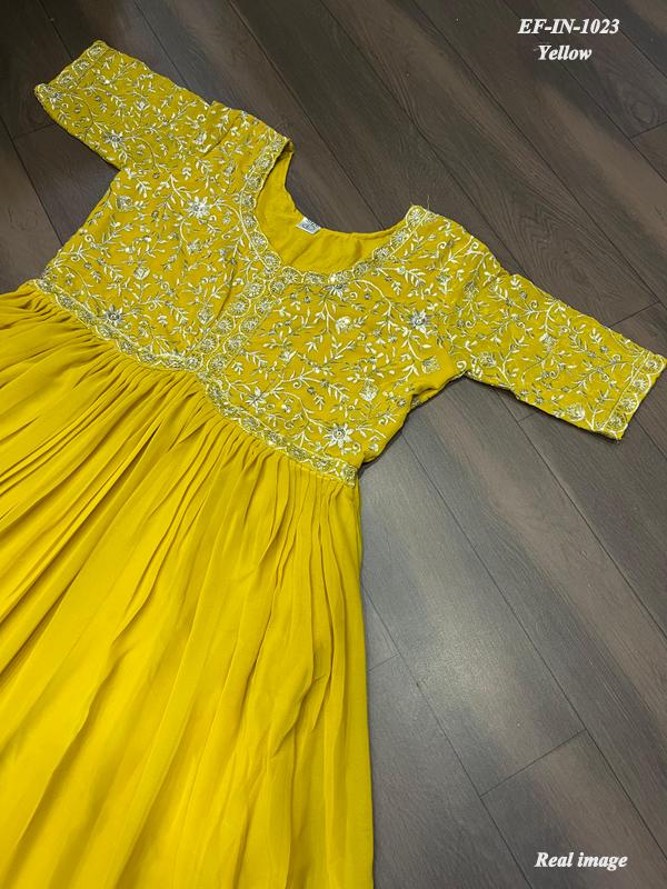 Beautiful Faux Blooming Georgette With Embroidery With Sequence Work Gown