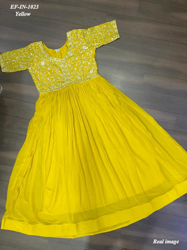 Beautiful Faux Blooming Georgette With Embroidery With Sequence Work Gown