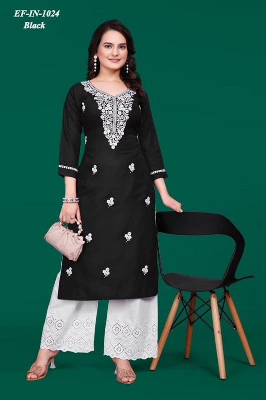 Exclusive Tesla Slub Embroidery Work Kurti (No Pant)