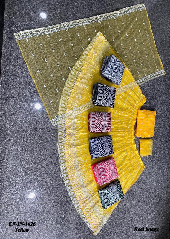 Traditional Net With Chain Design Work Lehenga Choli