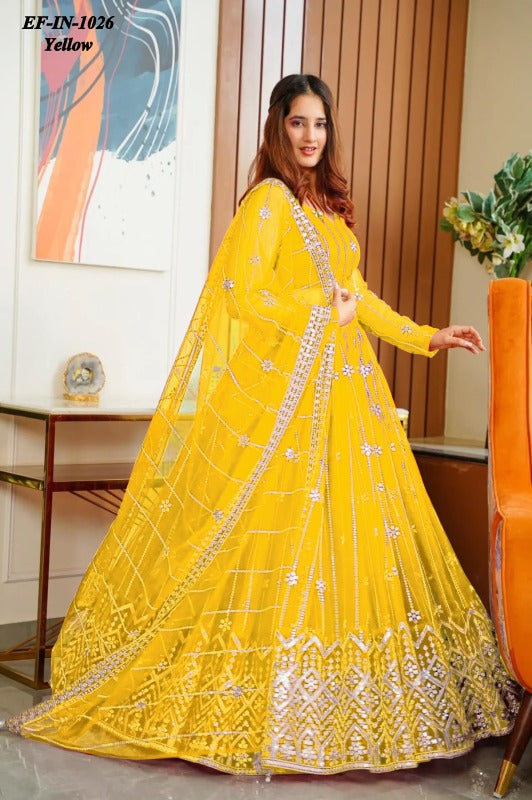 Traditional Net With Chain Design Work Lehenga Choli