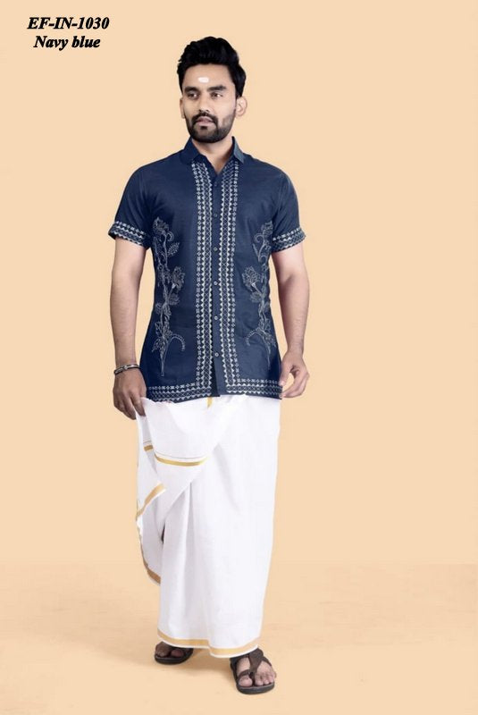 Designer Rubi Slab Cotton With Embroidery Work Shirt