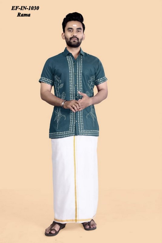 Designer Rubi Slab Cotton With Embroidery Work Shirt