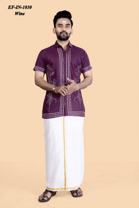 Designer Rubi Slab Cotton With Embroidery Work Shirt