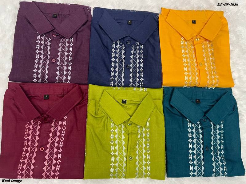Designer Rubi Slab Cotton With Embroidery Work Shirt