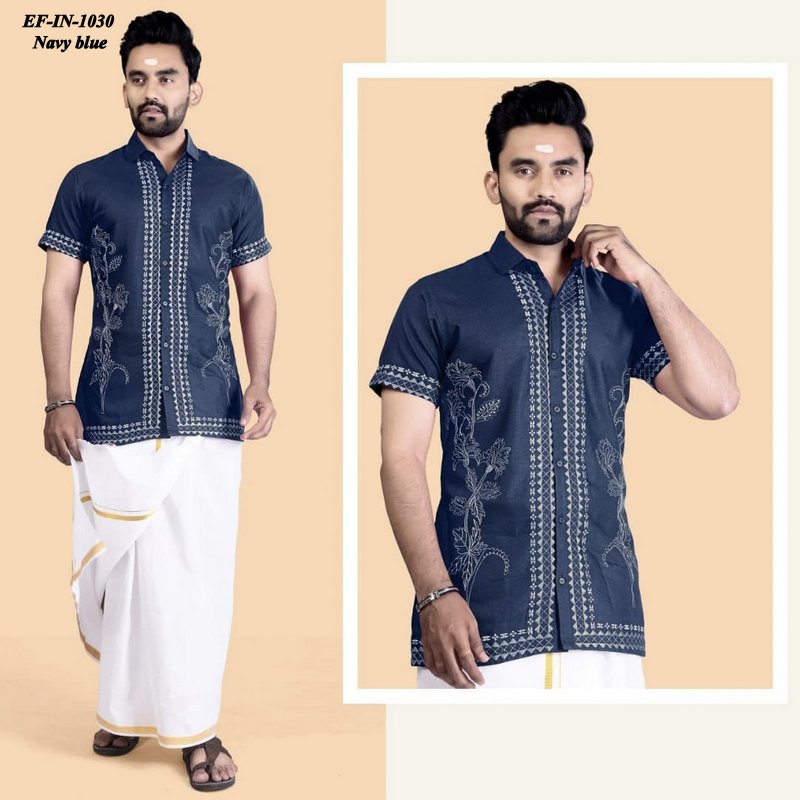 Designer Rubi Slab Cotton With Embroidery Work Shirt