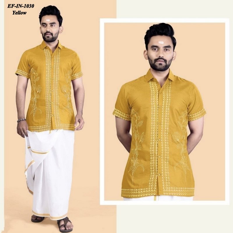 Designer Rubi Slab Cotton With Embroidery Work Shirt