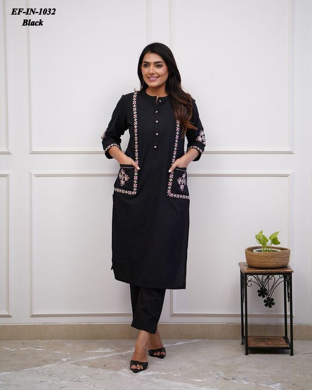 Latest Heavy Rayon With 2 Pocket Kurti With Pant Co-ord Set