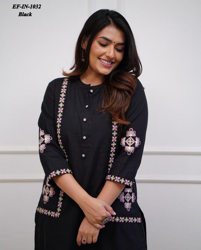 Latest Heavy Rayon With 2 Pocket Kurti With Pant Co-ord Set