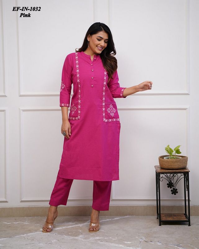 Latest Heavy Rayon With 2 Pocket Kurti With Pant Co-ord Set