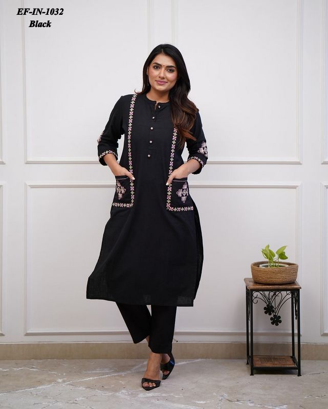 Latest Heavy Rayon With 2 Pocket Kurti With Pant Co-ord Set